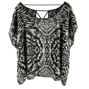 Torrid Women’s Sheer Animal Print Blouse Open Criss Cross Back | Size 2 (US 2X)
